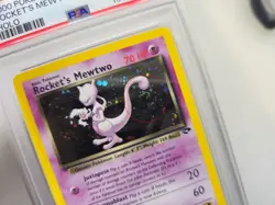 PSA 8 Pokemon Gym Challenge Unlimited Holo SWIRL Rocket's Mewtwo 14/132 NM/MINT! - Image 3