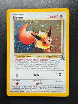 Pokemon Eevee #11 WOTC Black Star Promo Holo NM! - Image 1
