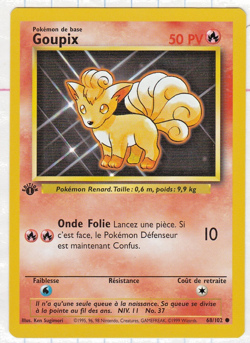 Pokemon 1st Edition Base French Vulpix (Goupix) French 68/102 MINT Wizards - Image 1