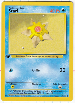 Pokemon 1st Edition Base French Staryu (Stari) French 65/102 MINT Wizards - Image 1