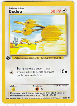 Pokemon 1st Edition Base French Doduo French 48/102 MINT Wizards of the Coast - Image 1
