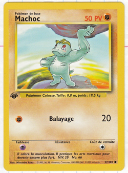 Pokemon 1st Edition Base French Machop (Machoc) French 52/102 MINT Wizards - Image 1