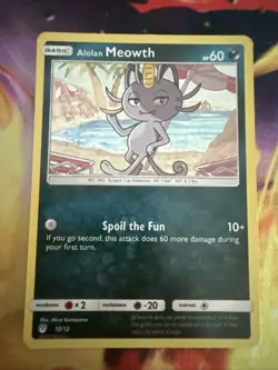 Alolan Meowth 10/12 - McDonald's Promo Holo Pokemon Card - Image 2