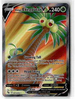 Alolan Exeggutor V ⭐ 071/078 Holo Rare Ultra Pokemon GO 2022 Pokemon NM - Image 1
