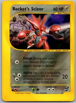 #4 Rocket’s Scizor Best Of Game Rare Promo WOTC Vintage Pokemon - Image 1