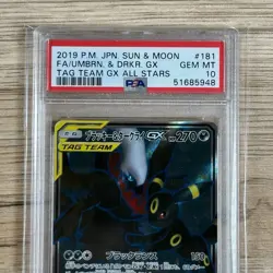 2019 Pokemon SM Tag Team Gx All Stars Japanese Darkrai/Umbreon #181 PSA 10 - Image 3