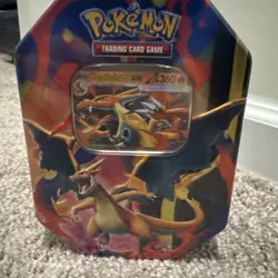 Pokemon TCG Mega Charizard Y ex Factory Sealed Tin Box 4 Booster Pack ships fast - Image 1