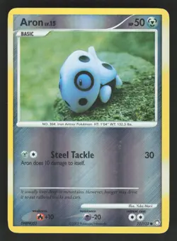 Aron 71/123 Reverse Holo Pokemon TCG Mysterious Treasures LP - Image 1