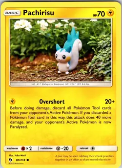 Pachirisu 80/214 SM - Lost Thunder Pokemon TCG NM Normal - Image 1