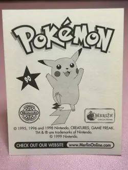 1999 Shellder Pokemon Series 1 Merlin Nintendo Sticker - Image 2