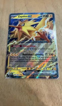 Zapdos ex Double Rare Scarlet & Violet 151 145/165 NM Holofoil Pokemon - Image 1