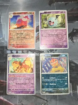 Camerupt, Woobat, Dachsbun, Scrafty Paldean Fates Reverse Holo Lot Pokemon NM - Image 1