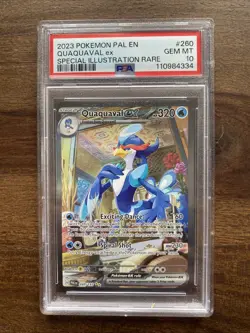 2023 POKEMON PAL EN #260/193 QUAQUAVAL EX SPECIAL ILLUSTRATION RARE PSA 10 - Image 1