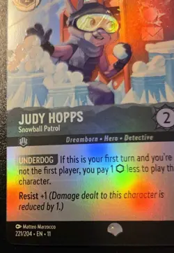 Judy Hopps - Snowball Patrol 221/204 Foil Epic Winterspell Disney Lorcana TCG - Image 4