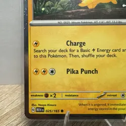 PIKACHU - (Holiday Calendar) 025/165 Stamped NM - Cosmos Holo - Pokemon TCG Card - Image 5