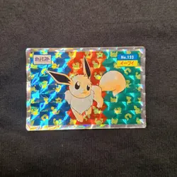 Eevee Topsun Prism Holo Japanese Vintage Pokemon Card Sticker Rare MP - Image 1