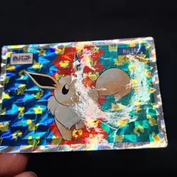 Eevee Topsun Prism Holo Japanese Vintage Pokemon Card Sticker Rare MP - Image 2