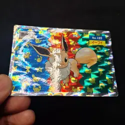 Eevee Topsun Prism Holo Japanese Vintage Pokemon Card Sticker Rare MP - Image 4