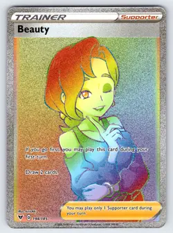 Beauty 194/185 2020 Vivid Voltage Pokemon Card TCG Rainbow Secret Rare Trainer - Image 1