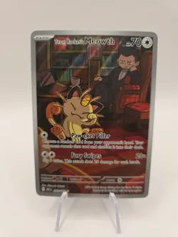 Team Rockets Meowth 203/182 SV10 Destined Rivals Illustrated Card Mint Condition - Image 1