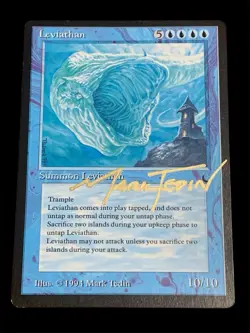 1994 Magic: The Gathering - The Dark - LEVIATHAN - Vintage Rare Signed - EX - Image 1