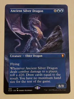 Ancient Silver Dragon Commander Legends: Battle for Baldur's Gate MTG Borderless - Image 1