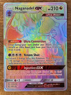 Naganadel GX 249/236 Secret Rare Rainbow Pokemon 2019 Unified Minds - Image 1
