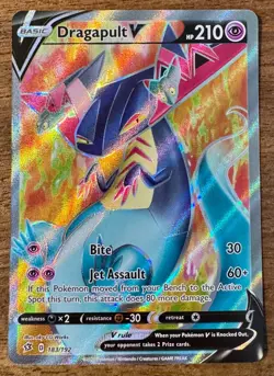 Pokemon TCG Dragapult V 183/192 Rebel Clash Full Art Ultra Rare NM - Image 1