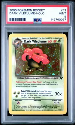 2000 POKEMON ROCKET #13 DARK VILEPLUME-HOLO PSA 9 MINT - Image 1