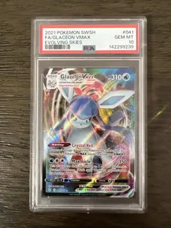 2021 Pokemon SWSH Glaceon VMAX Evolving Skies #041 PSA Gem Mint 10 - Image 1