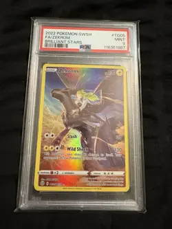 2022 PSA 9 FA Zekrom #TG05 Full Art Trainer Gallery Pokemon TCG SWSH BS - Image 1