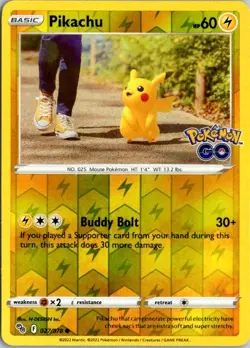 Pikachu (27) Reverse Holo - 027/078 - Pokemon GO - Common - NM - Image 1