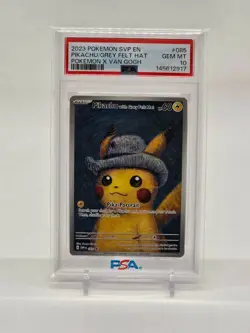 2023 POKEMON SVP EN-SV BLACK STAR PROMO #085 PIKACHU WITH GREY FELT HAT PSA 10 - Image 1