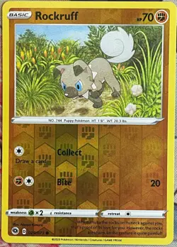 Rockruff Reverse Holo - 029/073 - Champion's Path Pokemon 2020 - Image 1