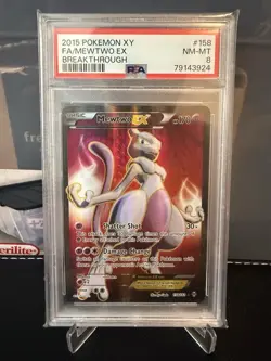 2015 Pokemon XY Breakthrough #158 Full Art/Mewtwo EX Psa 8 - Image 1