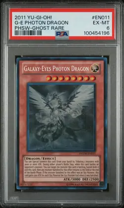2011 YUGIOH PHSW-EN011 GALAXY-EYES PHOTON DRAGON GHOST RARE PSA 6 EX #100454196 - Image 1