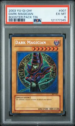 2003 YU-GI-OH! BOOSTER PACK TIN #007 DARK MAGICIAN PSA 6 - Image 1