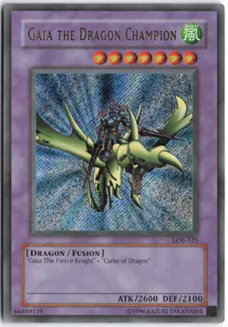 Yugioh - Gaia the Dragon Champion LOB-125 Unlimited - The Legend of Blue Eyes Wh - Image 1