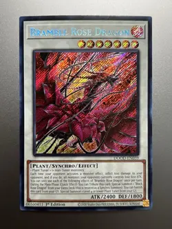 Yugioh - Bramble Rose Dragon Secret Rare DOOD-EN039, Near Mint, 1st Edition - Image 1