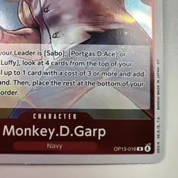 Monkey D. Garp OP13-016 One Piece TCG Rare Holo Near Mint - Image 5