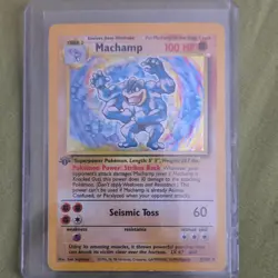 Pokemon Machamp 1st Edition Holo Rare Base Set 8/102 100 HP - Image 1