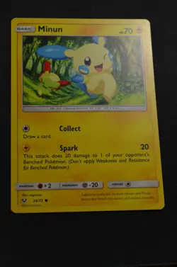 POKEMON SHINING LEGENDS MINUN 34/73 NM/MINT PACK FRESH - Image 1