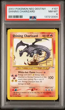 2002 POKEMON NEO DESTINY #107 SHINING CHARIZARD PSA 8 - Image 1