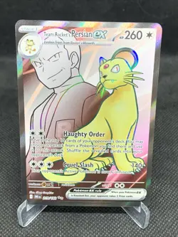 2025 POKEMON SV DESTINED RIVALS #219/182 TEAM ROCKET'S PERSIAN EX ULTRA RARE - Image 1