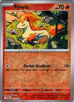 Ponyta 029/182 Common Reverse Holo - Pokemon TCG Destined Rivals NM - Image 1