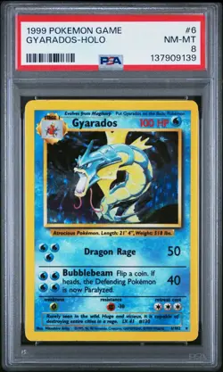 1999 POKEMON GAME #6 GYARADOS-HOLO (PSA 8) - Image 1