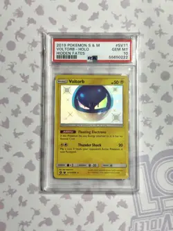 2019 POKEMON SUN & MOON HIDDEN FATES #SV13 VOLTORB-HOLO PSA 10 - Image 1