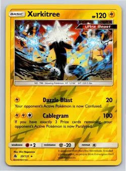 Xurkitree Rare SM - Forbidden Light 39/131 LP Reverse Holo Pokemon TCG - Image 1