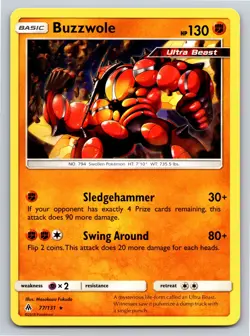 Buzzwole Rare SM - Forbidden Light 77/131 LP Pokemon TCG - Image 1