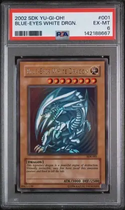 Yu-Gi-Oh! 2002 Blue-Eyes White Dragon SDK-001 Ultra Rare PSA 6 EX-MT - Image 1